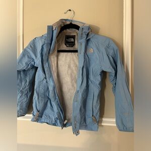 North Face Girls Raincoat / S / Light Blue / HyVent / Good condition